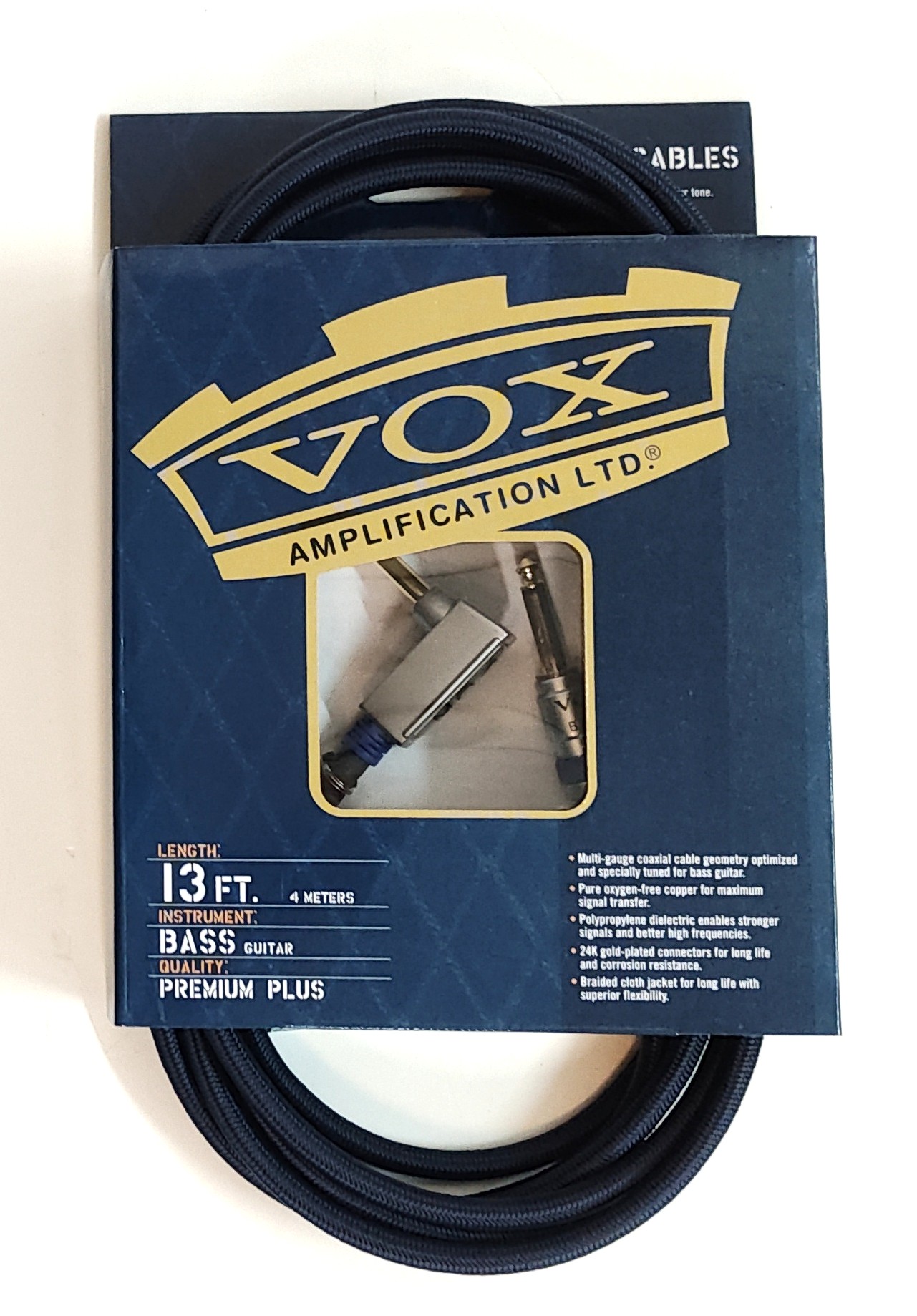 VOX Bass Cable VXKVBC13  Kl.-WKl. 4m blau*