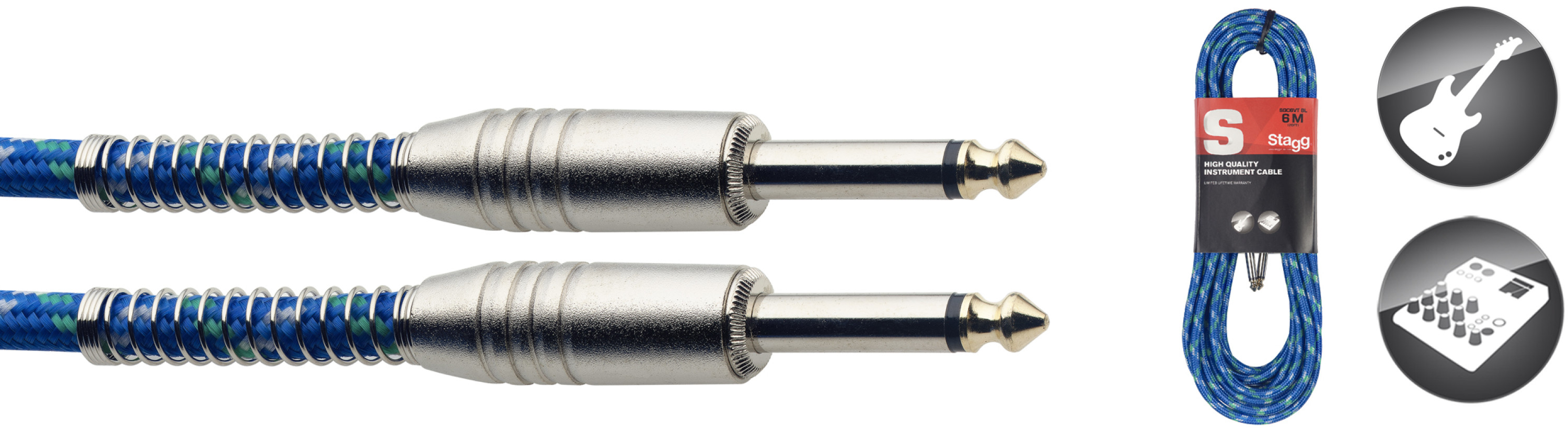 Stagg Instrumentenkabel KL-KL 6,3 Vintage blau SGC6VT BL* Stagg Instrumentenkabel KL-KL 6,3 Vintage blau SGC6VT BL*
