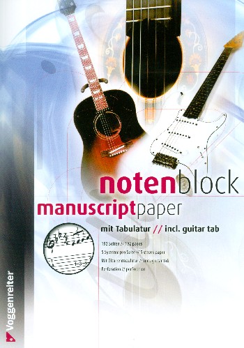Notenblock für Gitarre mit Tabulatur*