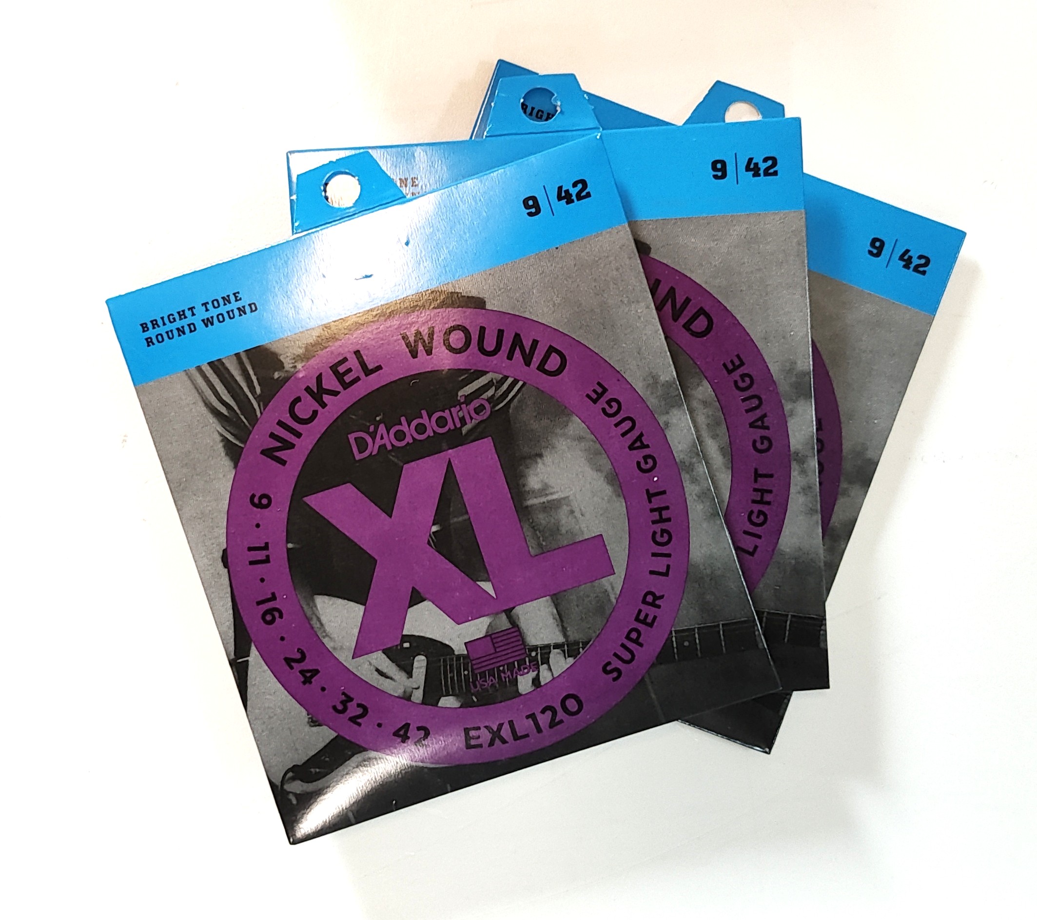 D'Addario Saiten E-Gitarre EXL 120, 009-042 3er-Pack