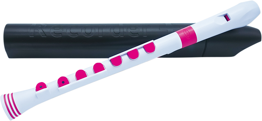 nuvo Sopranblockflöte mit Klappen weiß/pink deutsch
