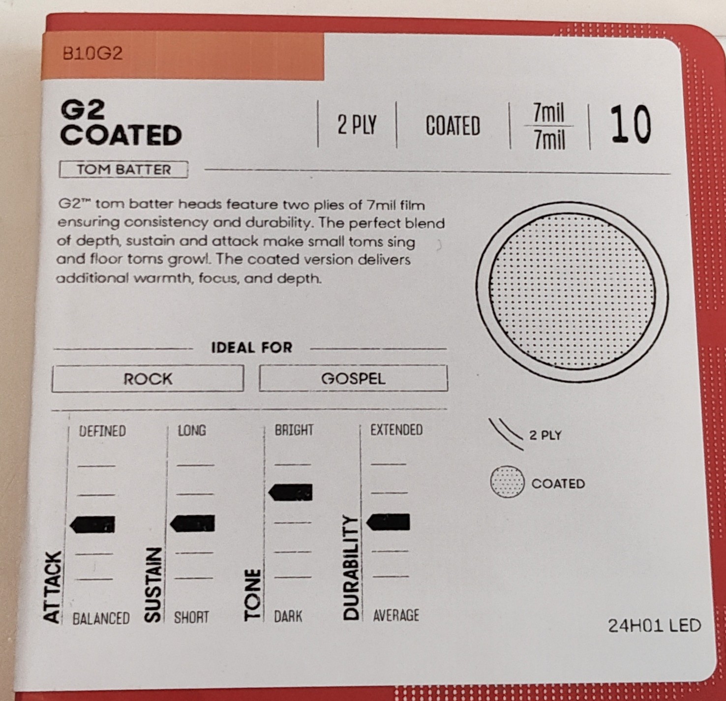 Evans Fell 10"  B10G2 coated*