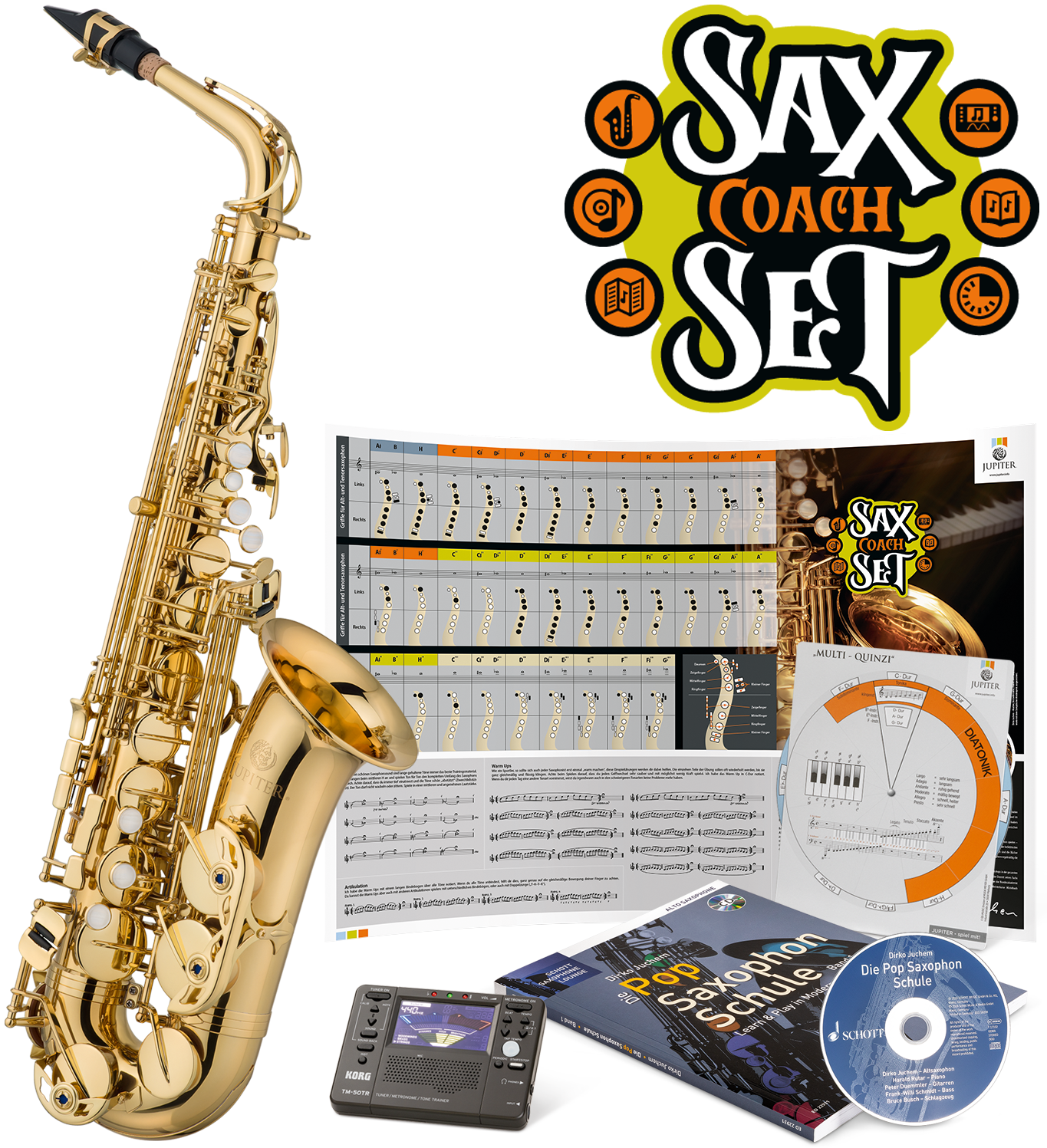 Jupiter Altsaxophon JAS700Q, Goldlack "Sax Coach Set"*
