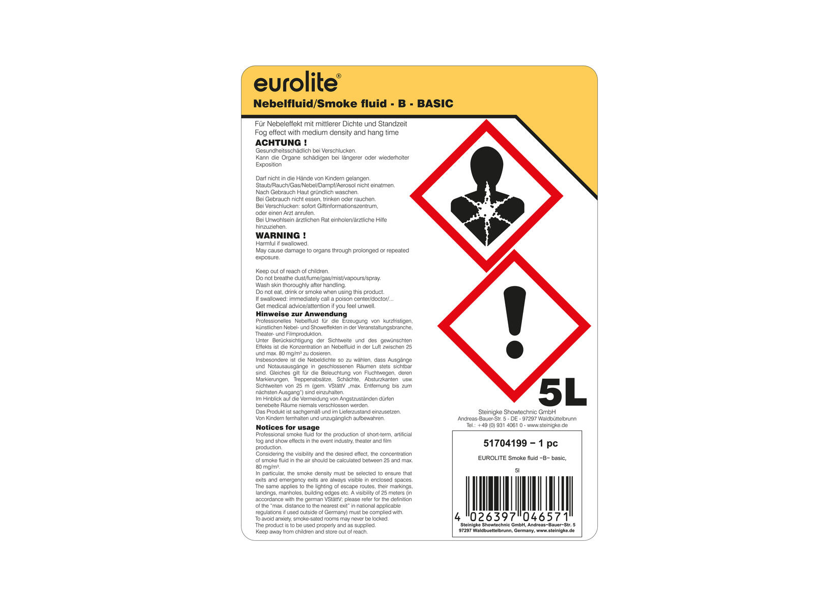Eurolite Nebelfluid 5 Liter B Basic