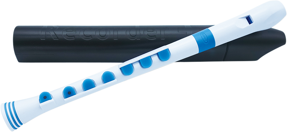 nuvo Sopranblockflöte mit Klappen weiß/blau