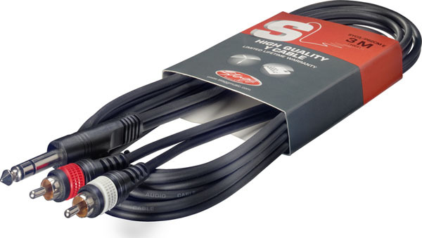 Splittkabel GAB Klinke mono > 2x Klinke mono 3m