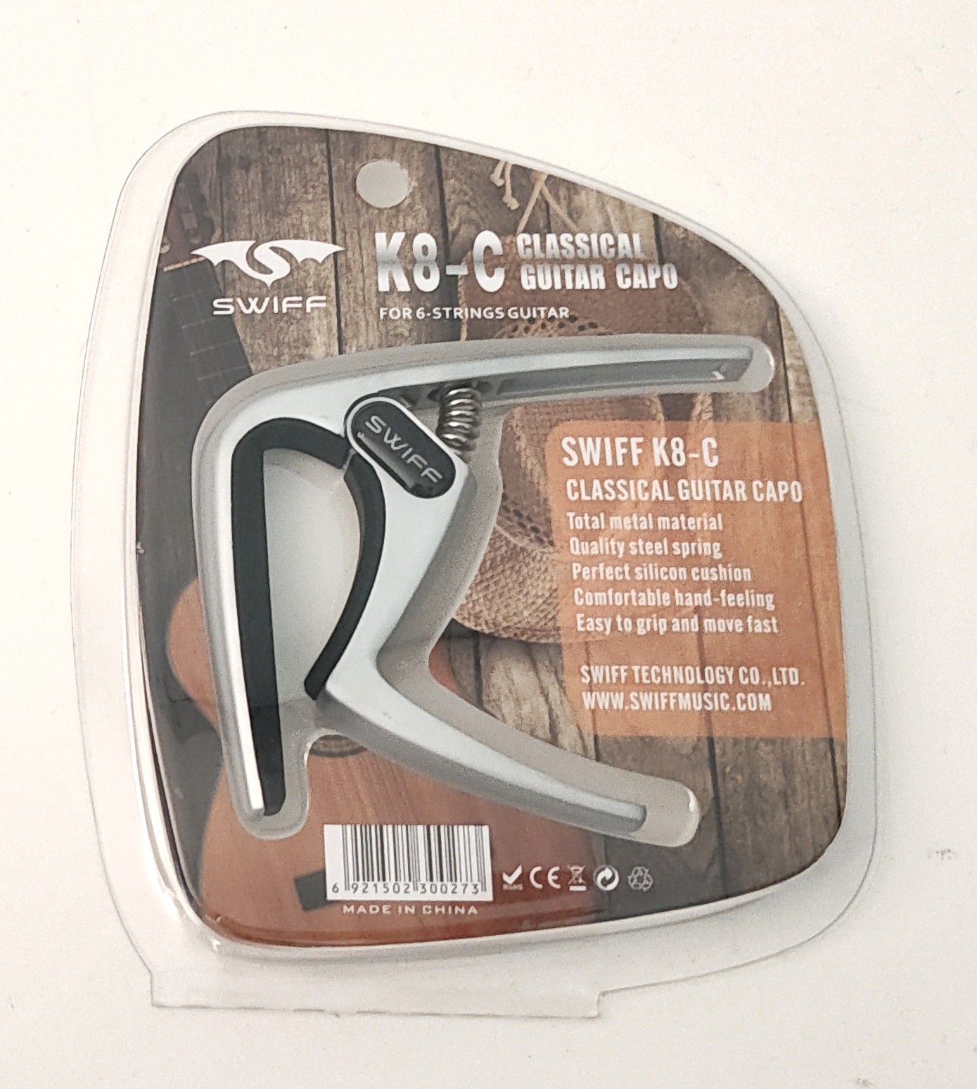 Swiff Kapodaster K8-C für Konzertgitarre silber*