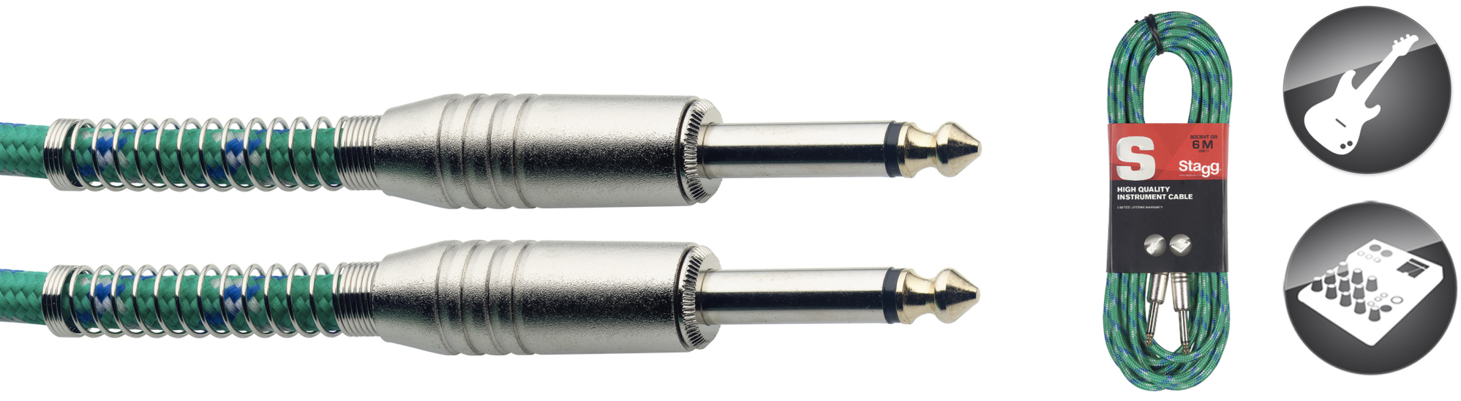 Stagg Instrumentenkabel KL-KL 6,3 Vintage SGC6VT GN* Stagg Instrumentenkabel KL-KL 6,3 Vintage SGC6VT GN*