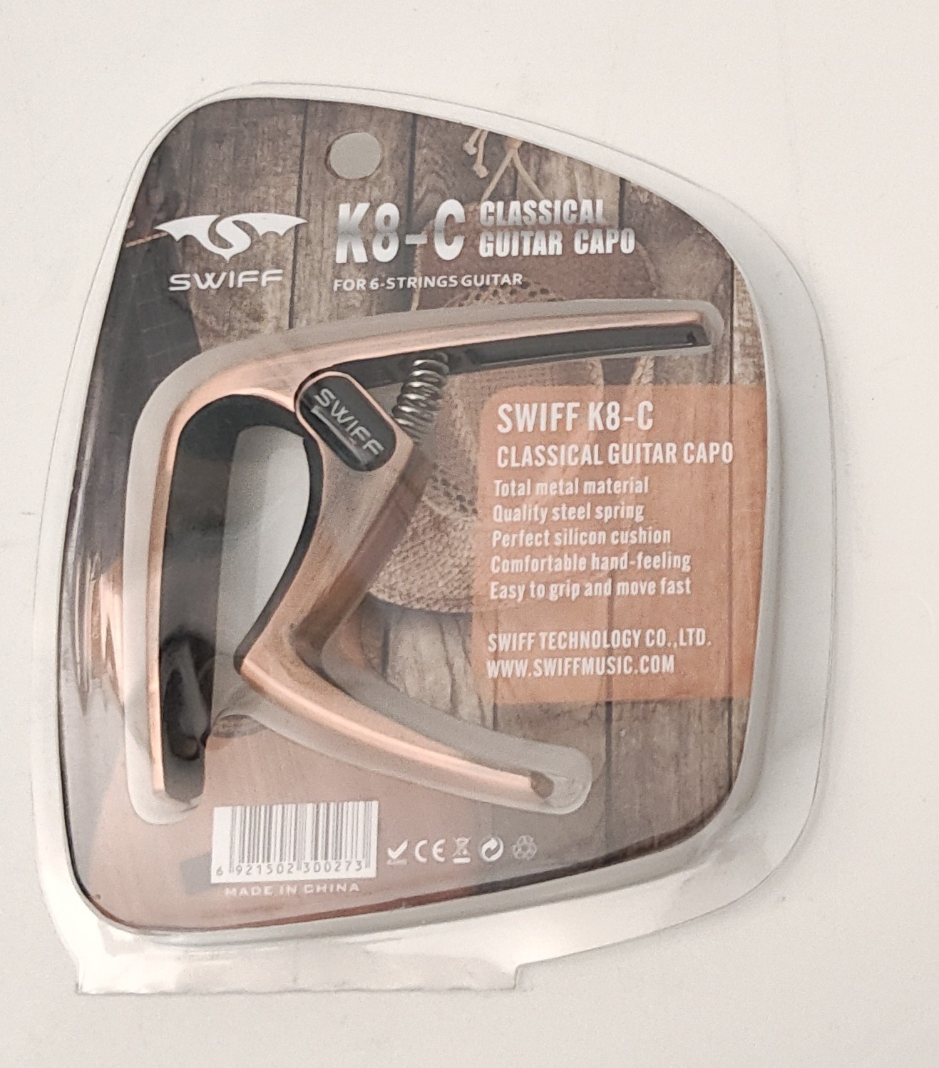 Swiff Kapodaster K8-C für Konzertgitarre kupfer*