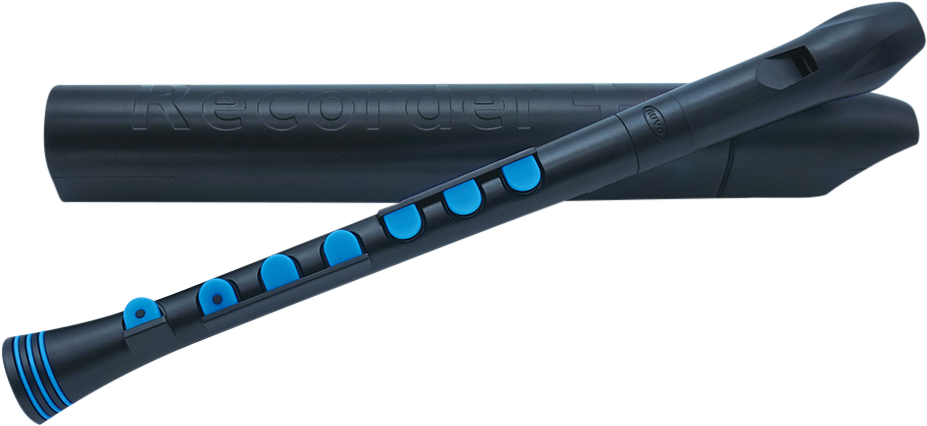nuvo Sopranblockflöte mit Klappen schwarz/blau deutsch