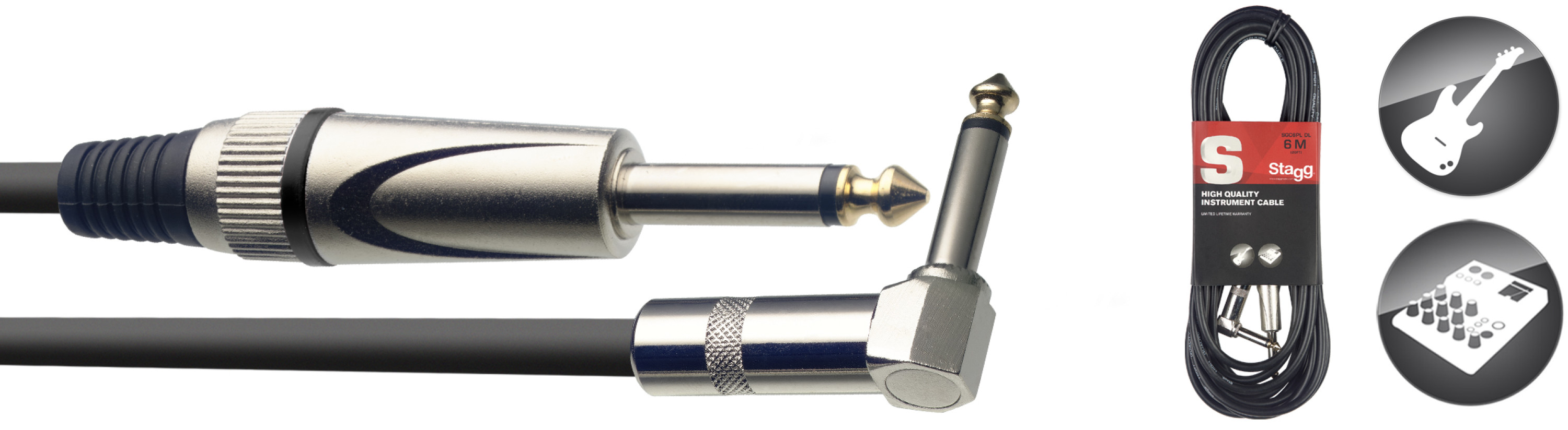 Klinkenkabel mono KL> WKL 6,3  6m SGC6PL DL Stagg*