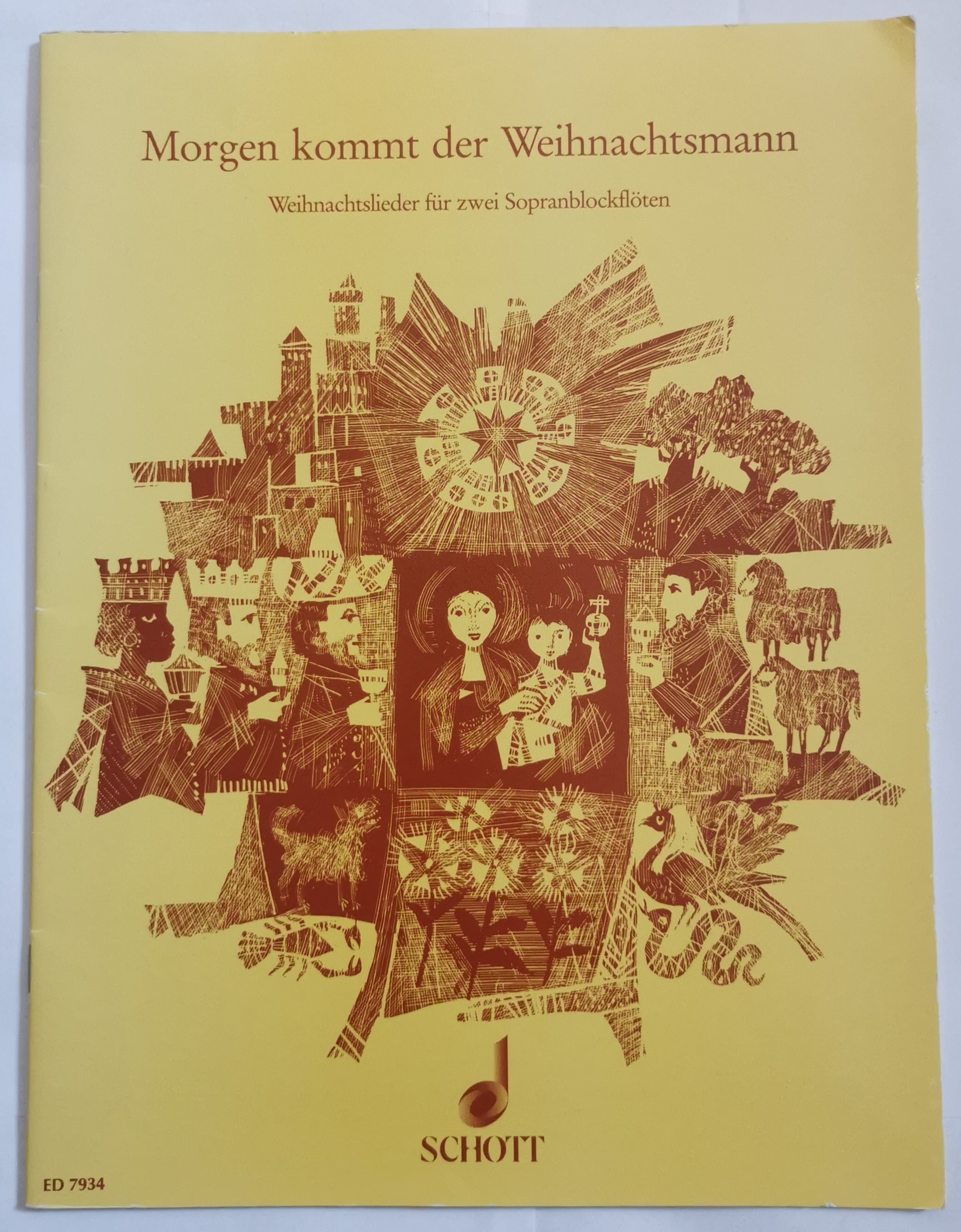 Morgen kommt der Weihnachtsmann für 2 Sopr. Blfl.*