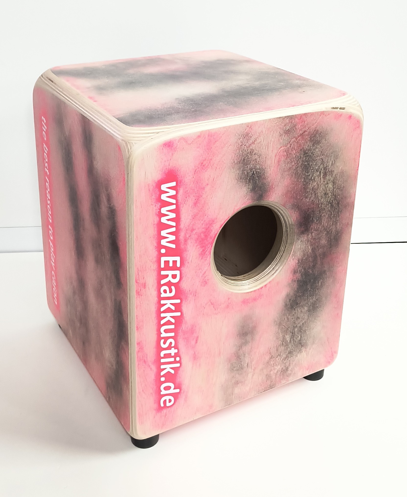 ER-Akkustik Cajon Typ 2 Sonderedition Schwarz-Pink*