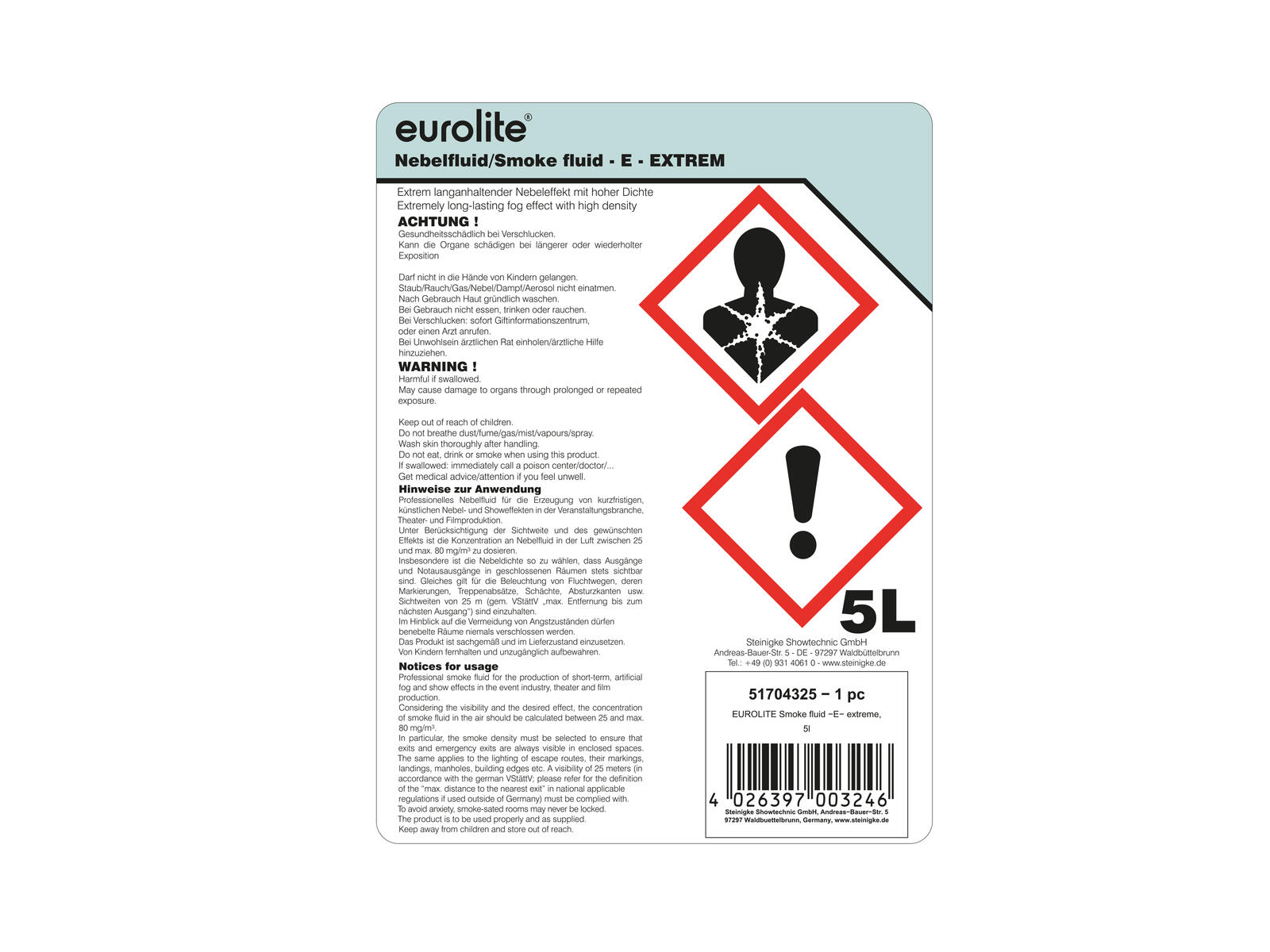 Eurolite Nebelfluid  5 Liter E Extrem