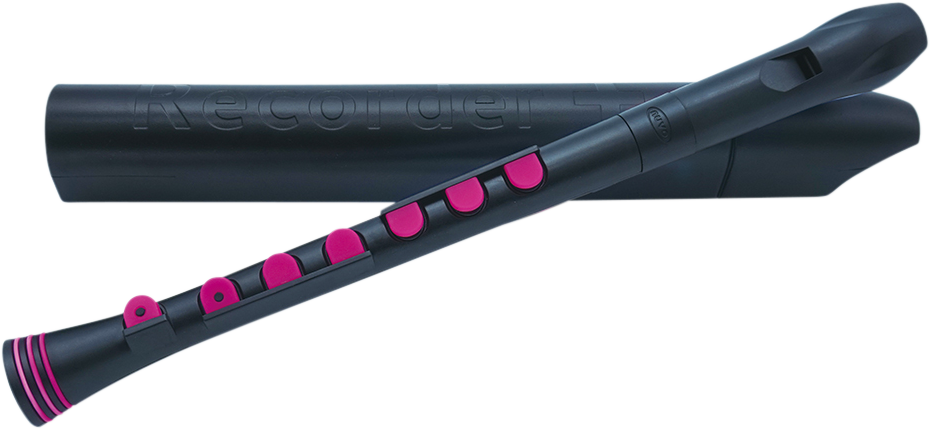 nuvo Sopranblockflöte mit Klappen schwarz/pink deutsch